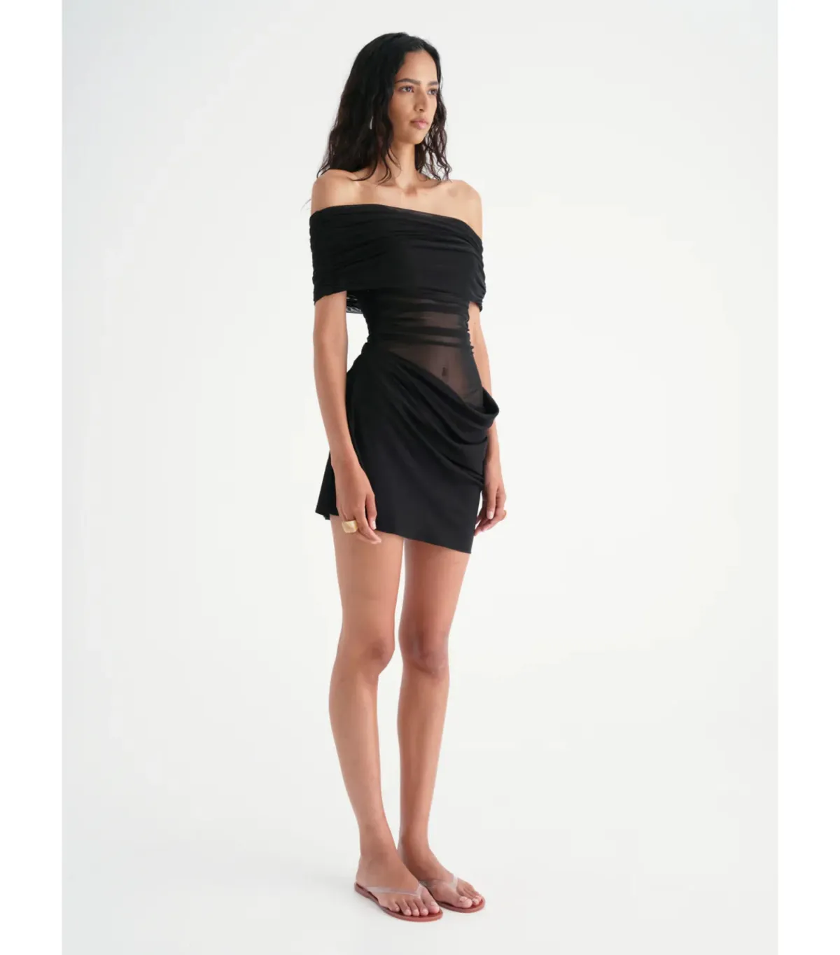 Benni Nico Off Shoulder Mini Dress in Black Size AU 10 - Image 2
