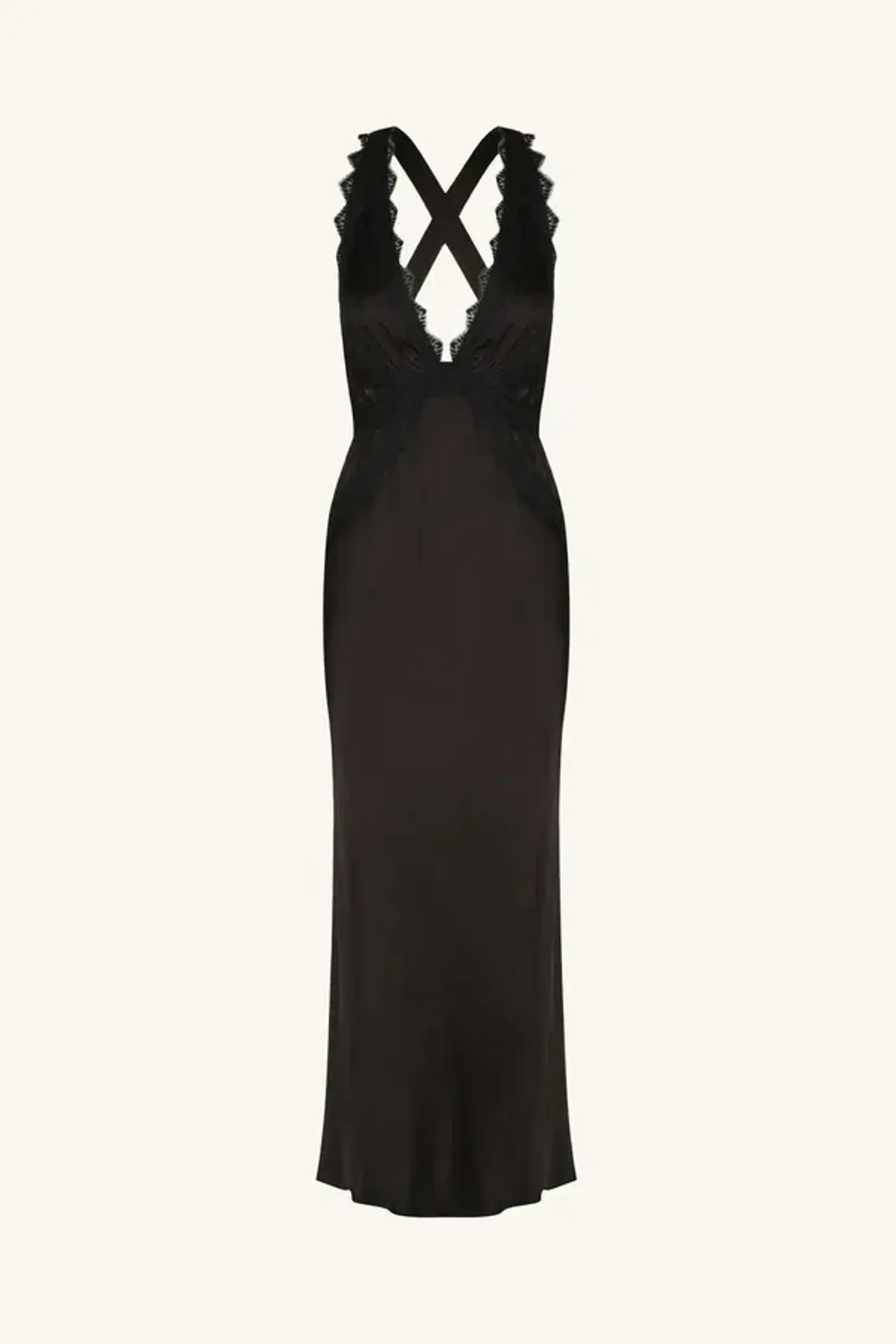 Shona Joy Camille Lace Cross Back Midi Dress Black Size 6 - Image 6