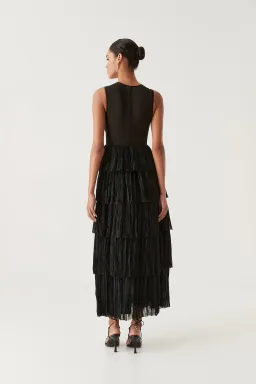 Aje Escapist Black Tiered Maxi Dress Size 10 for rent on The Volte - image 4