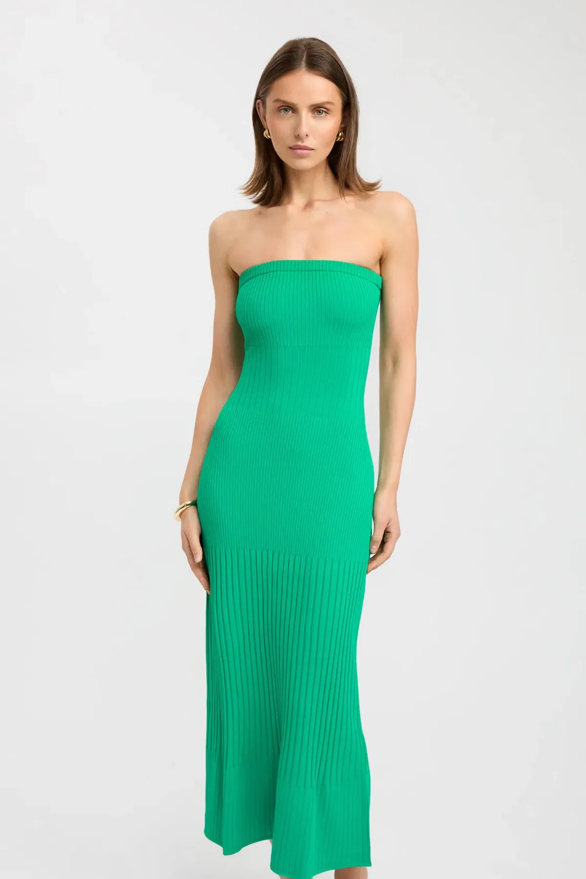 Kookai Serah Strapless Dress Green Size 10  - Image 2