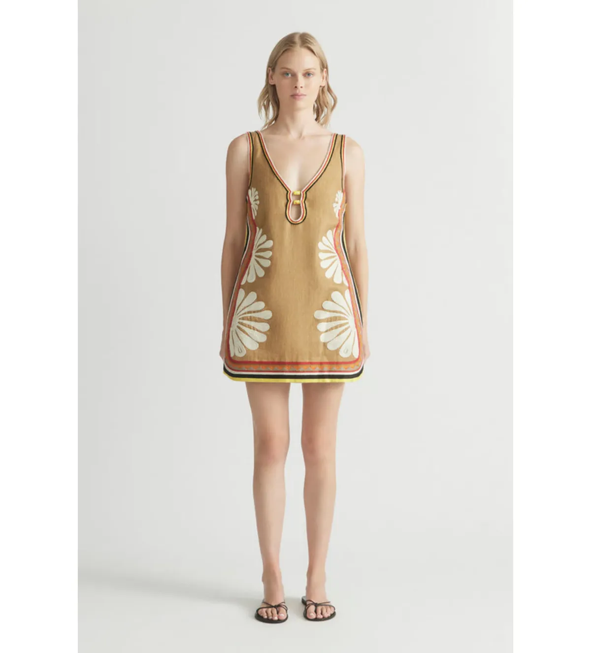 Antipodean The Melody V-Neck Mini Dress Dress Print Size 8 - Image 1