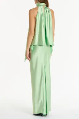 Carla Zampatti Peridot Halter Top and Satin Bias Skirt Set Green Size 6 for rent on The Volte - image 2