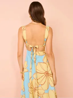 Issy V Neck Midi Dress in Summer Print Size 10 for rent on The Volte - image 3