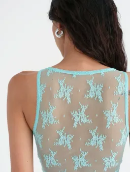 Benni Margot Mini Dress Aquamarine Size 10 for rent on The Volte - image 4