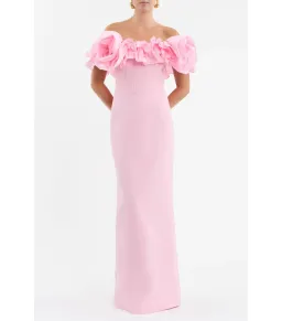 Rebecca Vallance Jenna Off Shoulder Gown Pink Size AU 4  for rent on The Volte - image 1