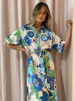 Alemais Farrah Shirtdress in Blue Size AU 10   for rent on The Volte - image 2