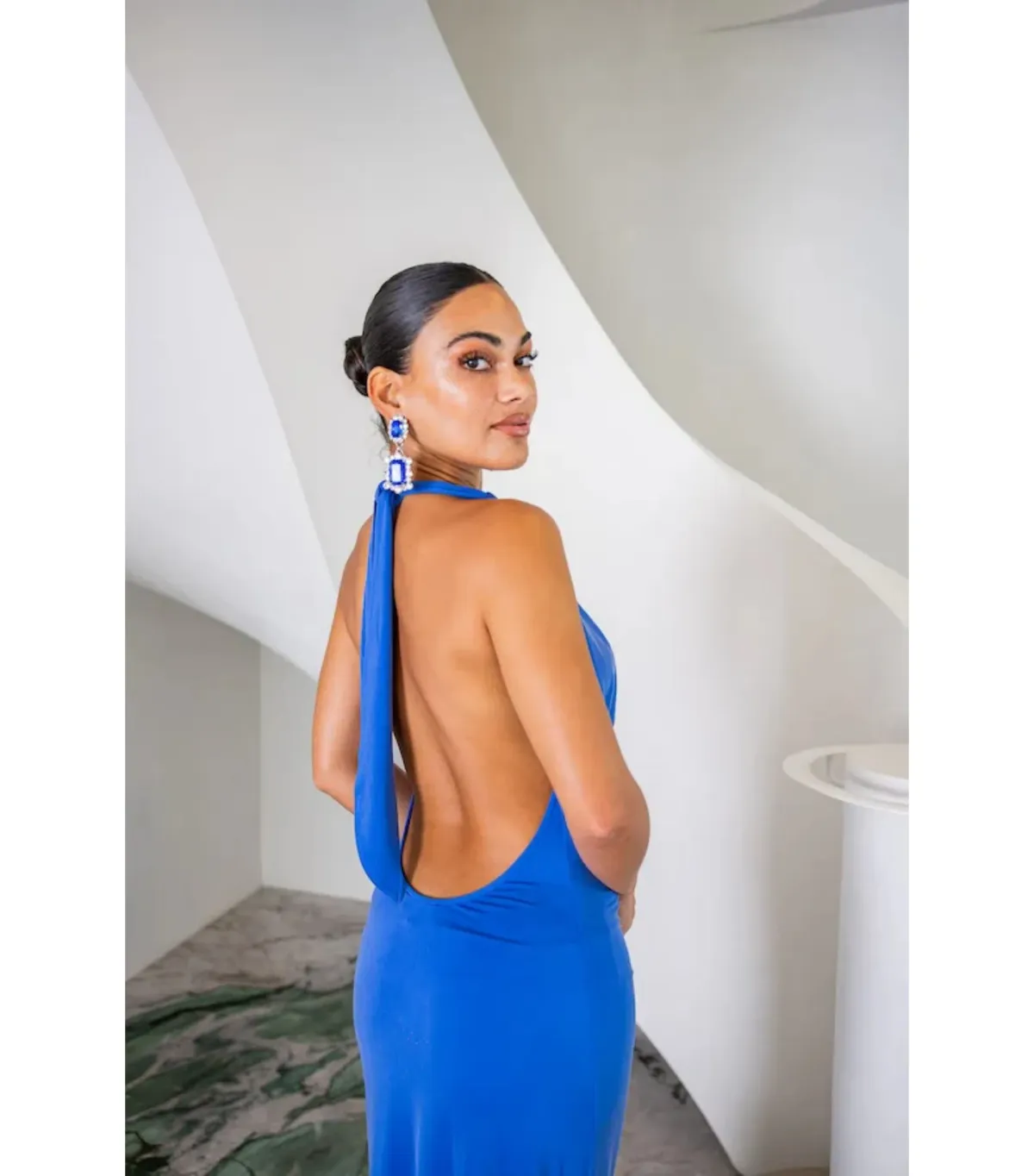 Sneaky Link Saint Plunge Maxi Dress in Sapphire Size AU 8 - Image 4