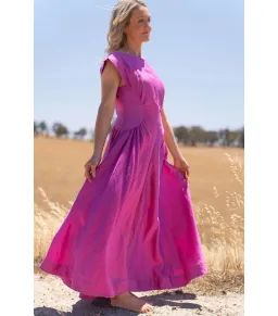 Acler Emery Midi Dress Magenta Size AU 10  for rent on The Volte - image 4