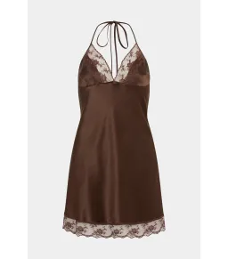 Sir The Label Aries Halter Mini Dress Chocolate Brown Size 0 / AU 6 for rent on The Volte - image 4