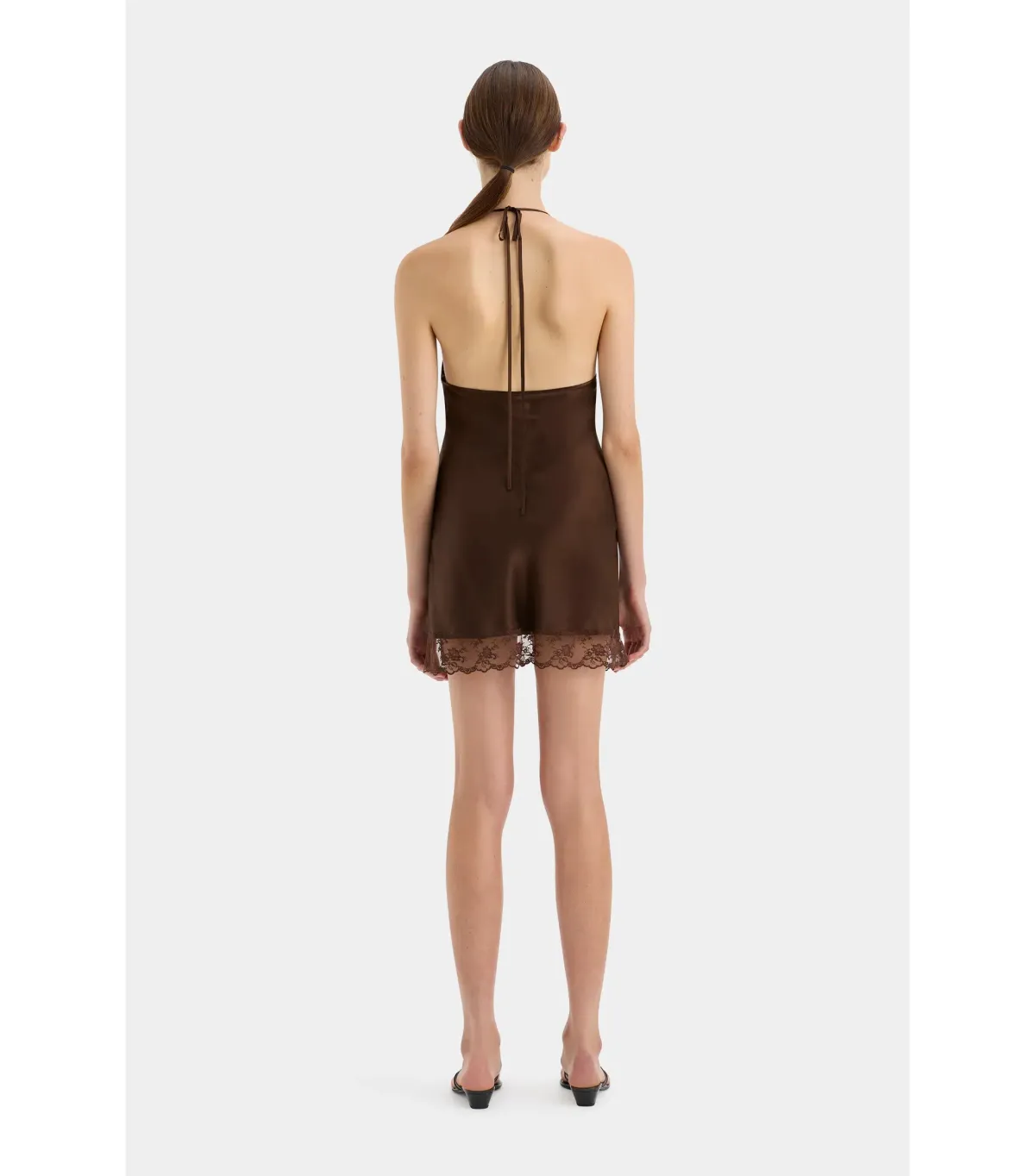 Sir The Label Aries Halter Mini Dress Chocolate Brown Size 0 / AU 6 - Image 3