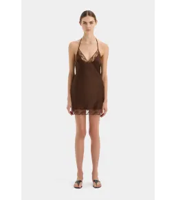 Sir The Label Aries Halter Mini Dress Chocolate Brown Size 0 / AU 6 for rent on The Volte - image 1