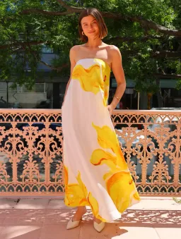 Acler Hopton Dress in Ivory Calla Lily Size 10 for rent on The Volte - image 2