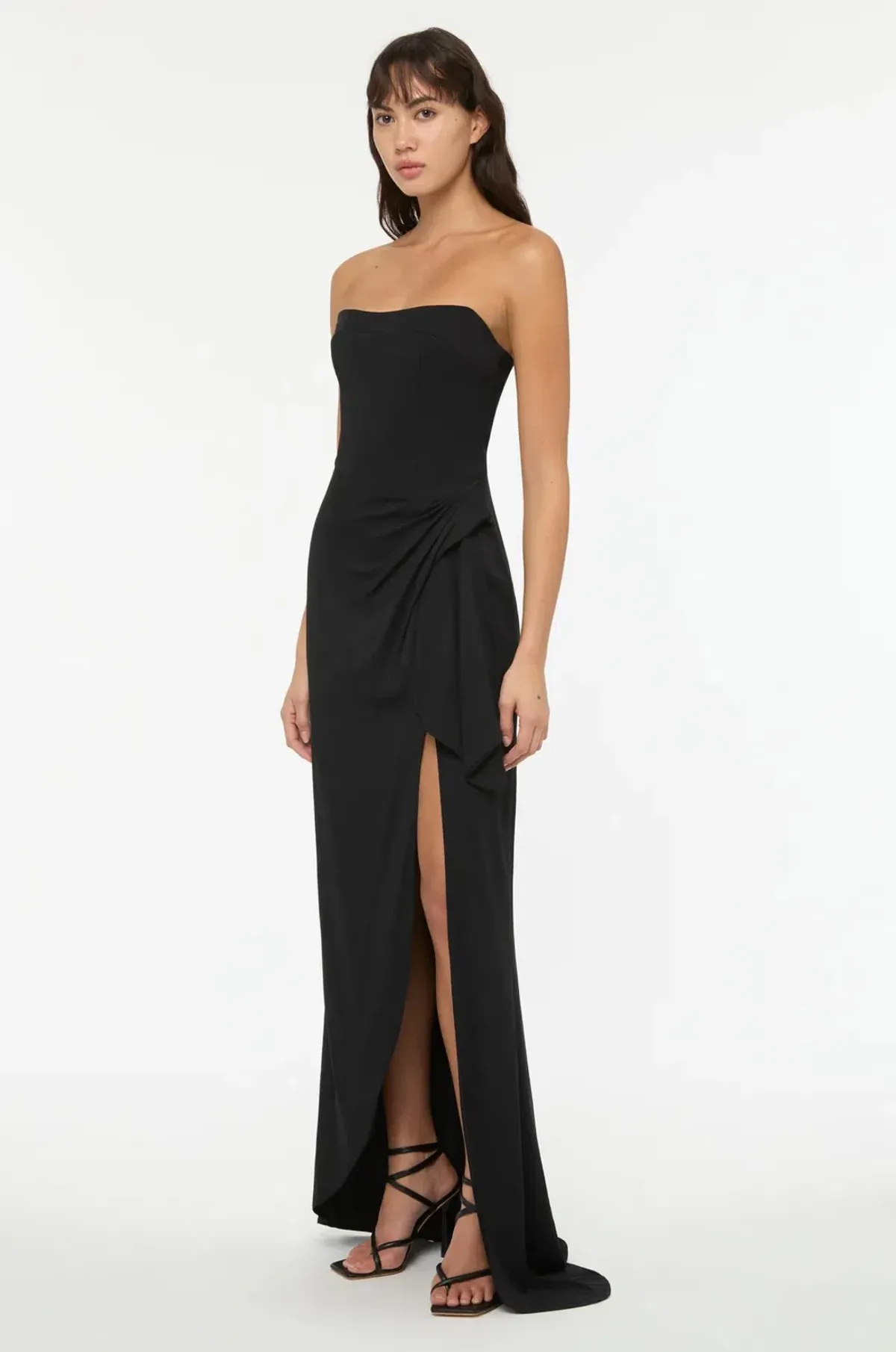 Manning Cartell Asymmetrical Games Strapless Gown Black Size 8 - Image 4
