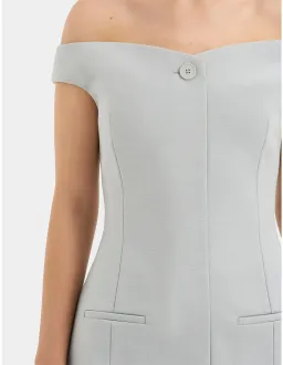 Sir the Label Sandrine Off Shoulder Mini Dress Ice Blue Size 1 / AU 8 for rent on The Volte - image 4