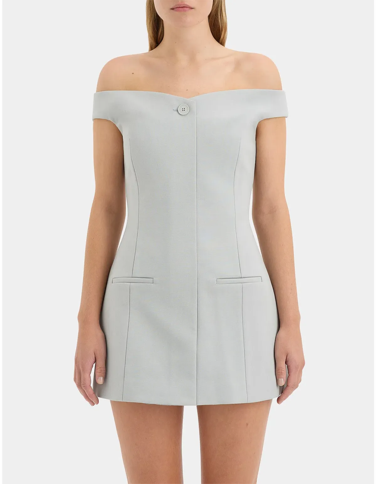 Sir the Label Sandrine Off Shoulder Mini Dress Ice Blue Size 1 / AU 8 - Image 1