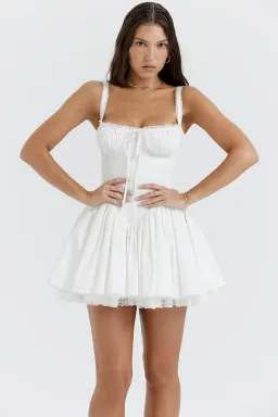House of CB Pietra Corset Mini Dress White Size M / AU 10 for rent on The Volte - image 5
