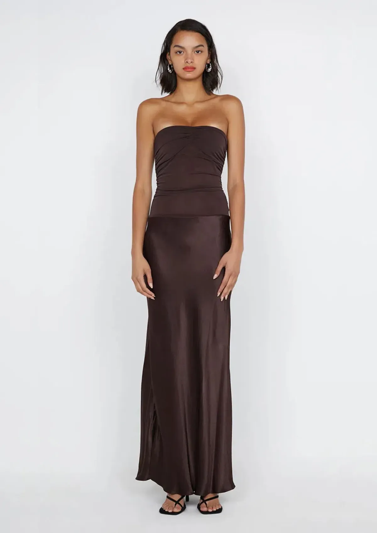 Bec & Bridge Dua Strapless Maxi Dress Dark Chocolate Size 10 - Image 1