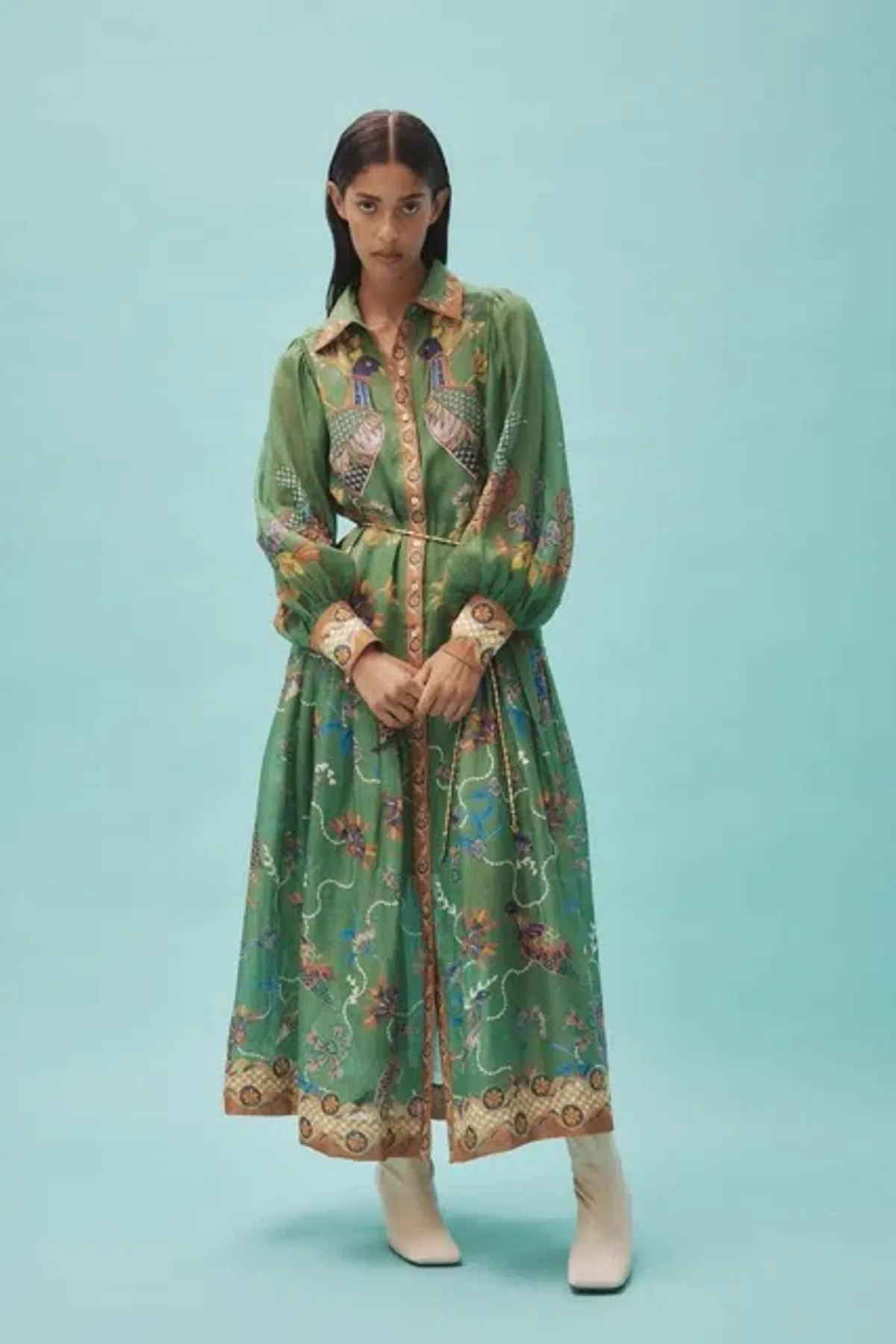 ALEMAIS Birdie Shirtdress in Jade Size 10 AU - Image 9