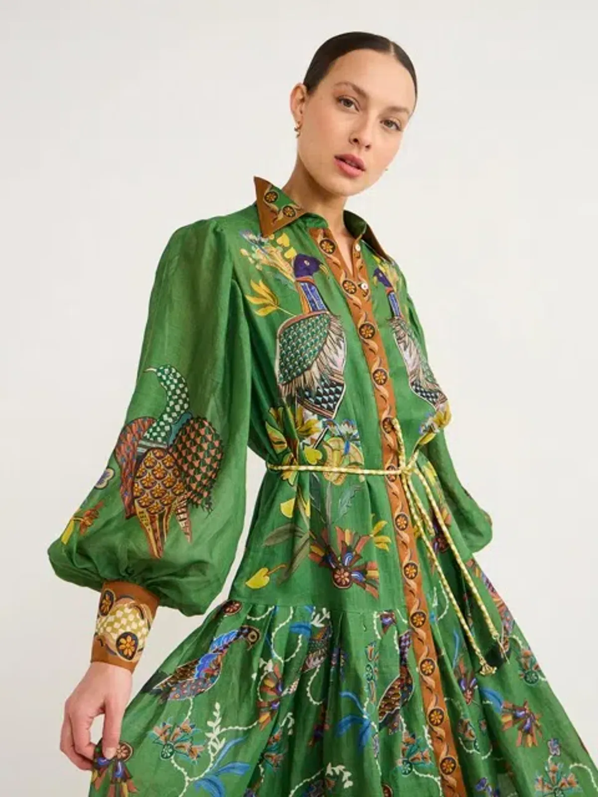 ALEMAIS Birdie Shirtdress in Jade Size 10 AU - Image 4