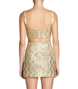 Manning Cartell No Filter Set Crop Top and Mini Skirt Set Gold Size AU 6 for rent on The Volte - image 2