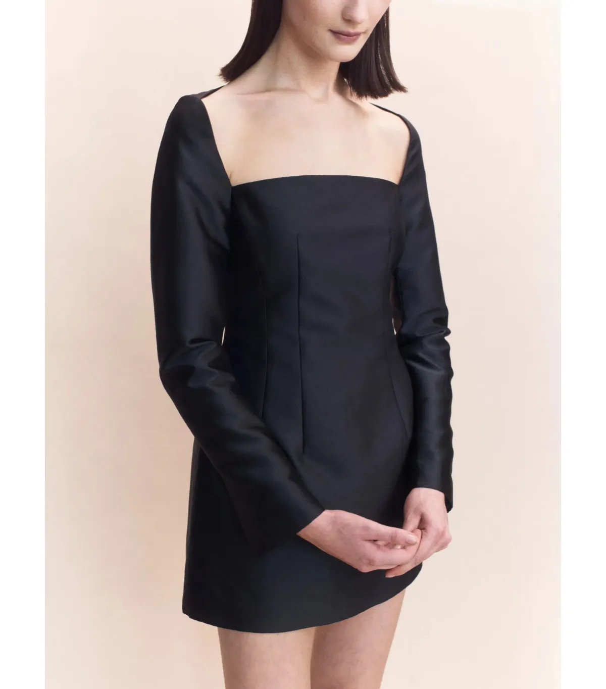Courtney Zheng Blythe Silk Dupion Mini Dress Black Size Small / AU 8 - Image 2