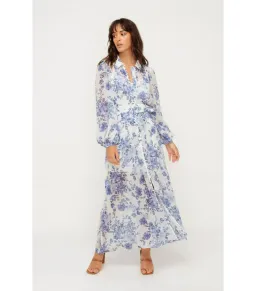 Sheike Bella Blue Maxi Dress Floral Size AU 14 for rent on The Volte - image 1