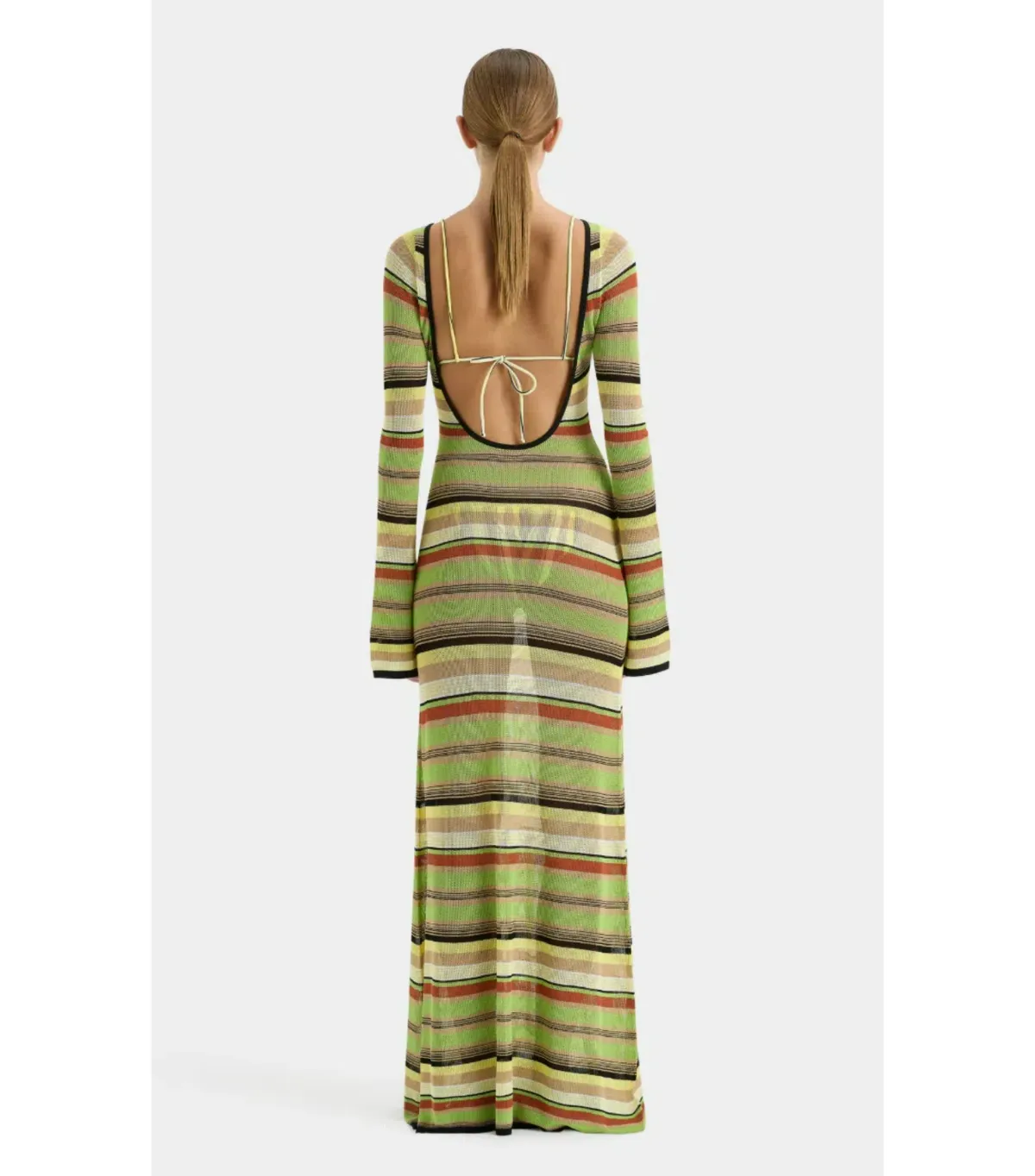 Sir the Label Coastline Low Back Dress in Palm Stripe Size 1 / AU 8 - Image 2