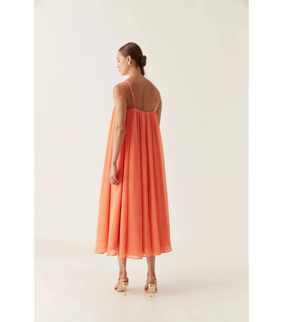 Aje Filigree Sweetheart Midi Dress in Sunset Orange Size AU 16 - Image 3