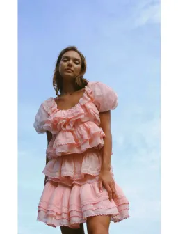 Innika Choo Organdy Lace Frill Set Pink Size 1 / AU 8 for rent on The Volte - image 2