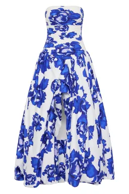 Aje Behold Maxi Dress Floral Boldly Blooming Cobalt Floral Size 10 for rent on The Volte - image 3