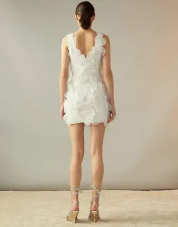 Cynthia Rowley Elle Heart Embellished Mini Dress White Size 0 / AU 4 for rent on The Volte - image 3
