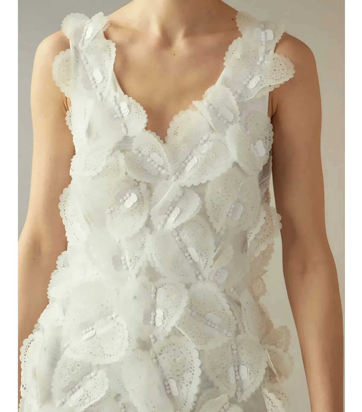 Cynthia Rowley Elle Heart Embellished Mini Dress White Size 0 / AU 4 - Image 4