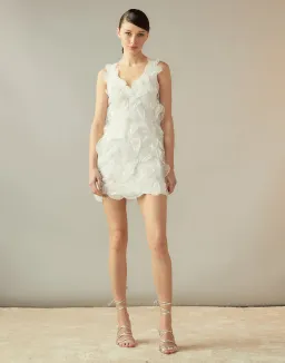 Cynthia Rowley Elle Heart Embellished Mini Dress White Size 0 / AU 4 for rent on The Volte - image 1