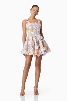 Elliatt Moana Mini Dress Floral Purple Size M / AU 10 for rent on The Volte - image 1