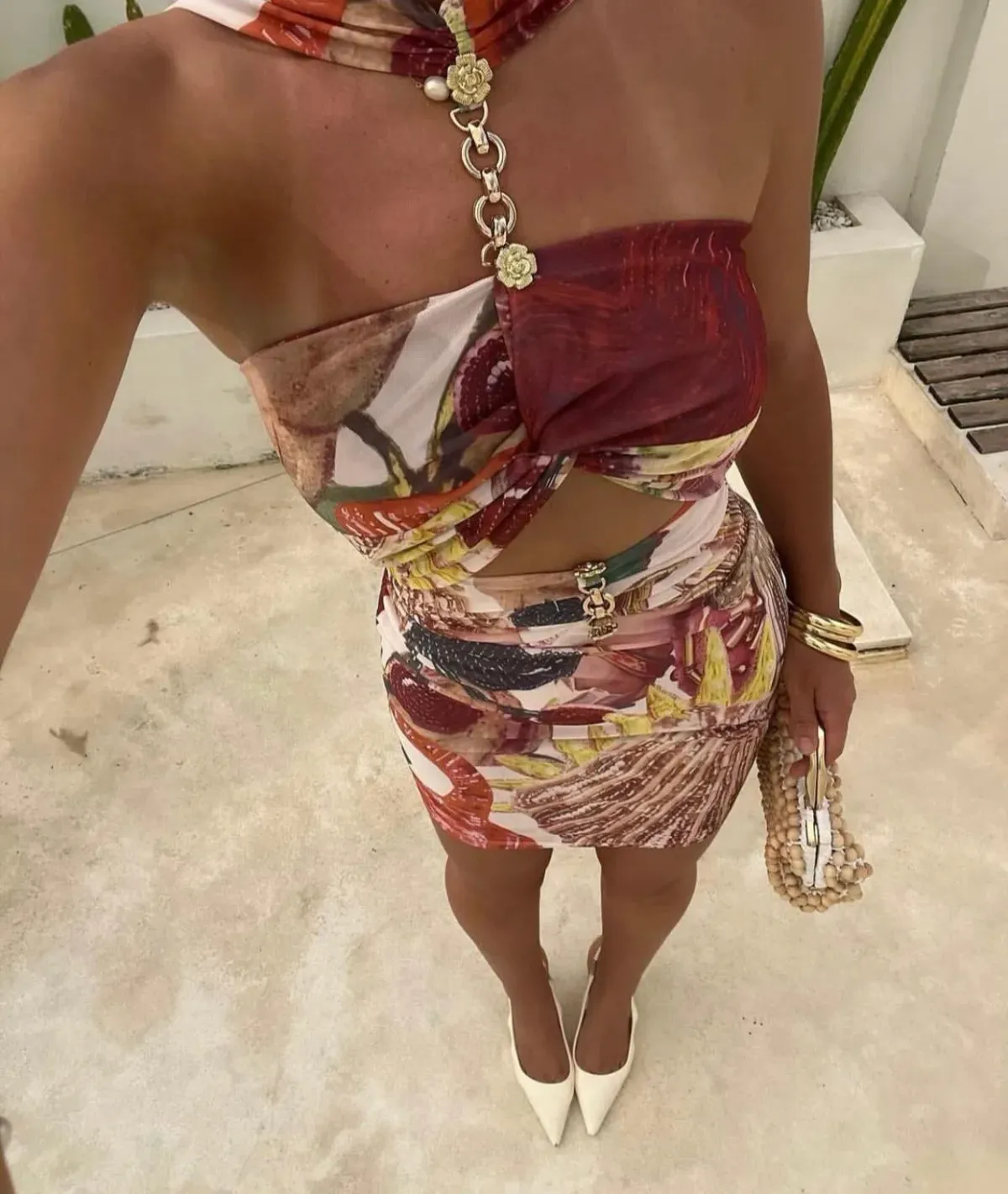 She is Olla Geneva Mini Dress Victor Print Size 8 - Image 5