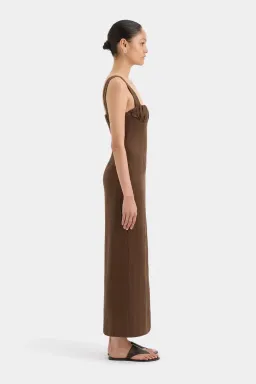 Sir the Label Bettina Midi Dress Chocolate Size 2 / AU 10 for rent on The Volte - image 4