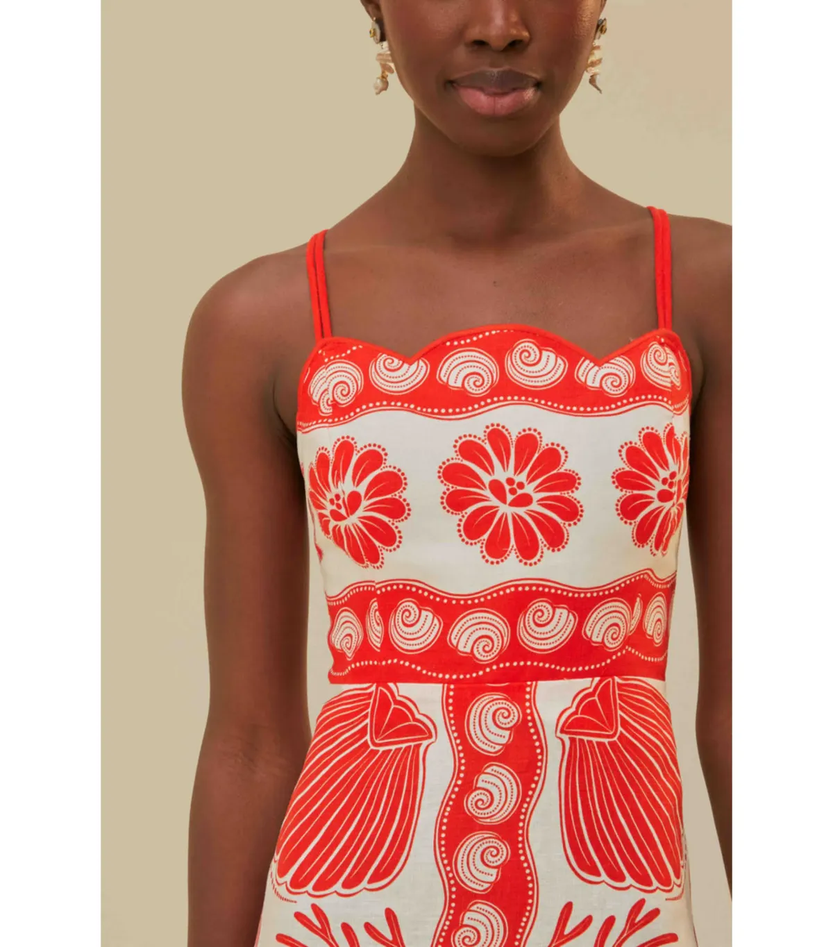 Farm Rio White Ainika Shell Linen Mini Dress Multi Size Medium / AU 10 - Image 3