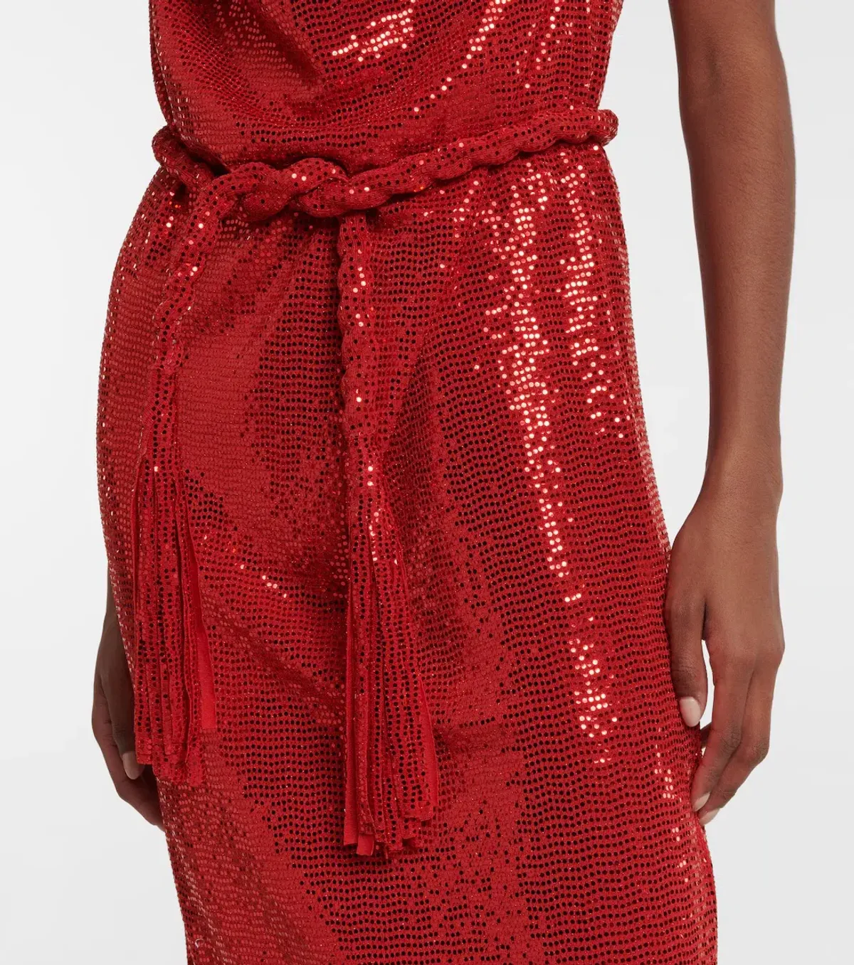 Dodo Bar Or Sequin Embellished Midi Dress Red Size AU 10  - Image 3