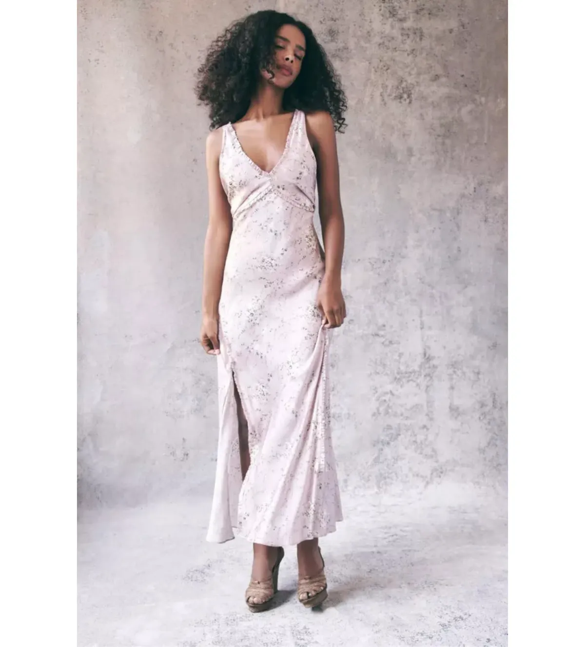 LoveShackFancy Kendall Silk Midi Dress Floral Size S/Au 8 - Image 1