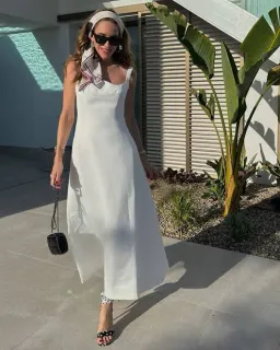 Leo Lin Odette Midi Dress White Size 8 for rent on The Volte - image 3