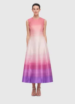 Leo Lin Cleo Sleeveless Midi Dress Ombre Coral Size 8 for rent on The Volte - image 1