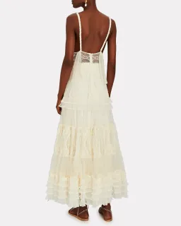 Alexis Arabella Embroidered Lace Maxi Dress Ivory Size 8 for rent on The Volte - image 2