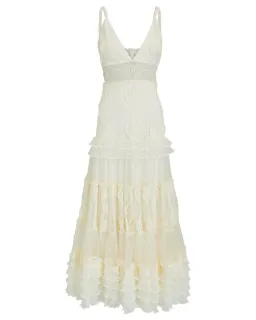 Alexis Arabella Embroidered Lace Maxi Dress Ivory Size 8 for rent on The Volte - image 4