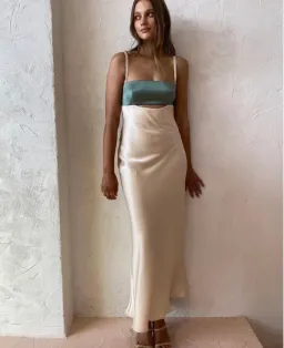 Bec and Bridge Carrie Cut Out Maxi Dress Multi Green Size 6 for rent on The Volte - image 1