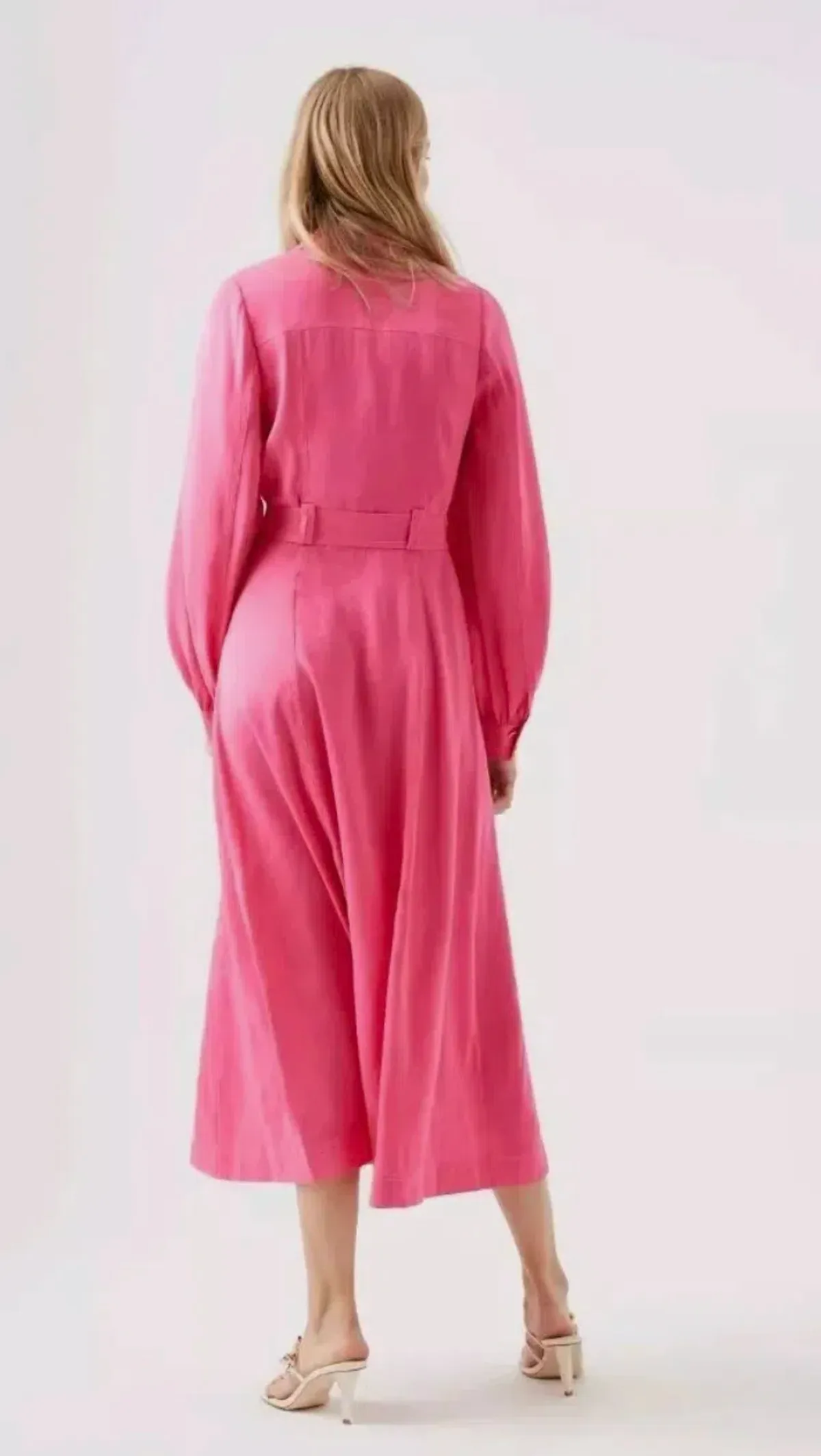 Aje Sophie Shirt Midi Dress Pink Size AU 6 - Image 2