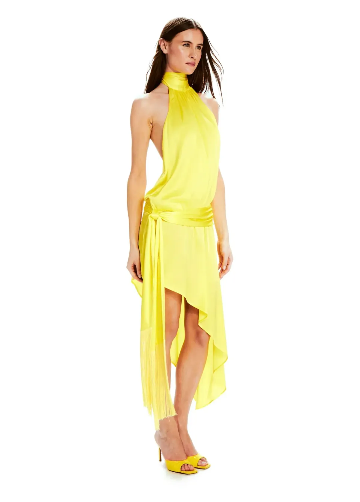 Mirae Paris Amos Sunrise Dress Jaune Yellow Size 8 - Image 2