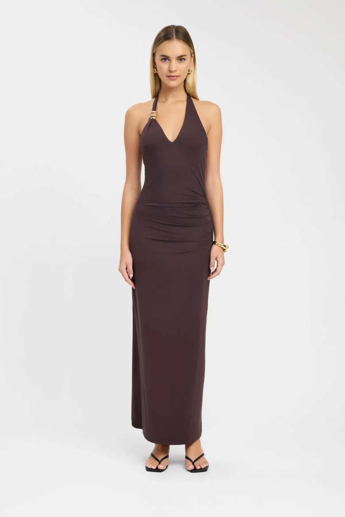 Kookai Paloma Maxi Dress in Dark Mahogany Brown Size AU 8 - Image 1