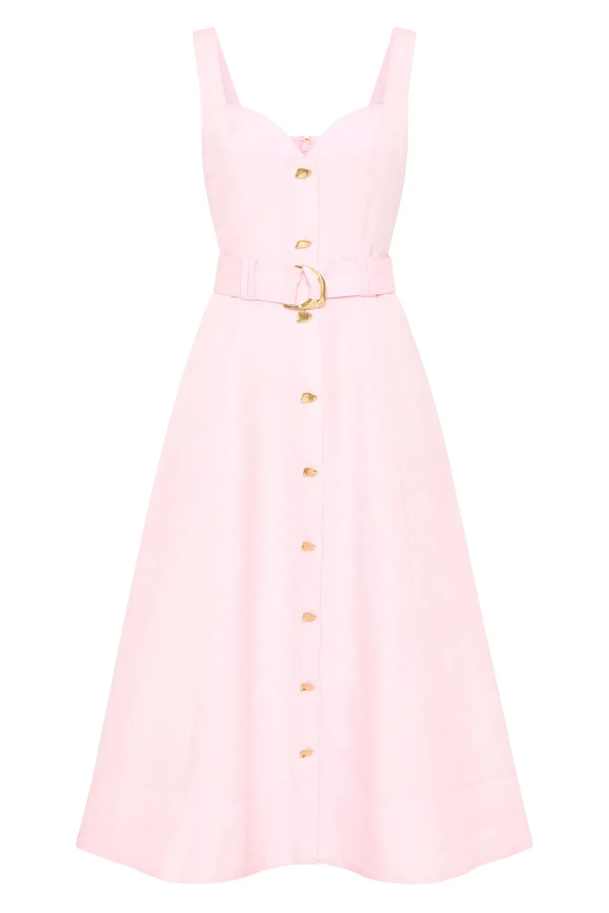 Aje Clay Belted Midi Dress Pastel Pink Size 6 - Image 4