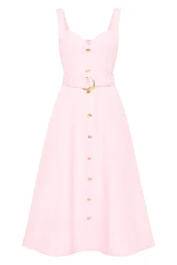 Aje Clay Belted Midi Dress Pastel Pink Size 6 for rent on The Volte - image 4