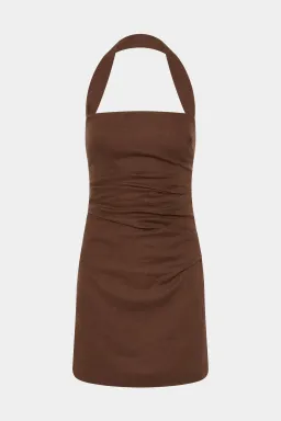 Sir the Label Noemi Halter Mini Dress in Chocolate Brown Size 1 for rent on The Volte - image 6